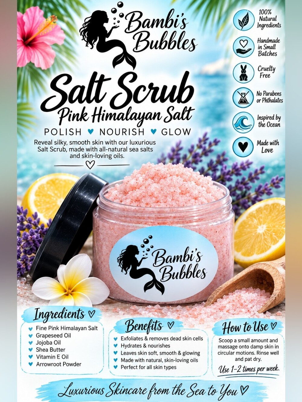 MADE to ORDER! Assorted Scents 8oz Each Himalayan Salt Scrubs